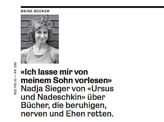 «Ich lasse mir von ­meinem Sohn vorlesen» 