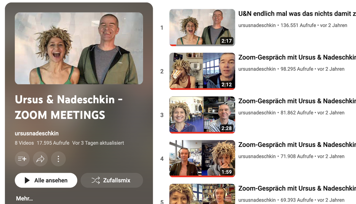 Filmografie «Ursus & Nadeschkin – ZOOM-MEETINGS» 