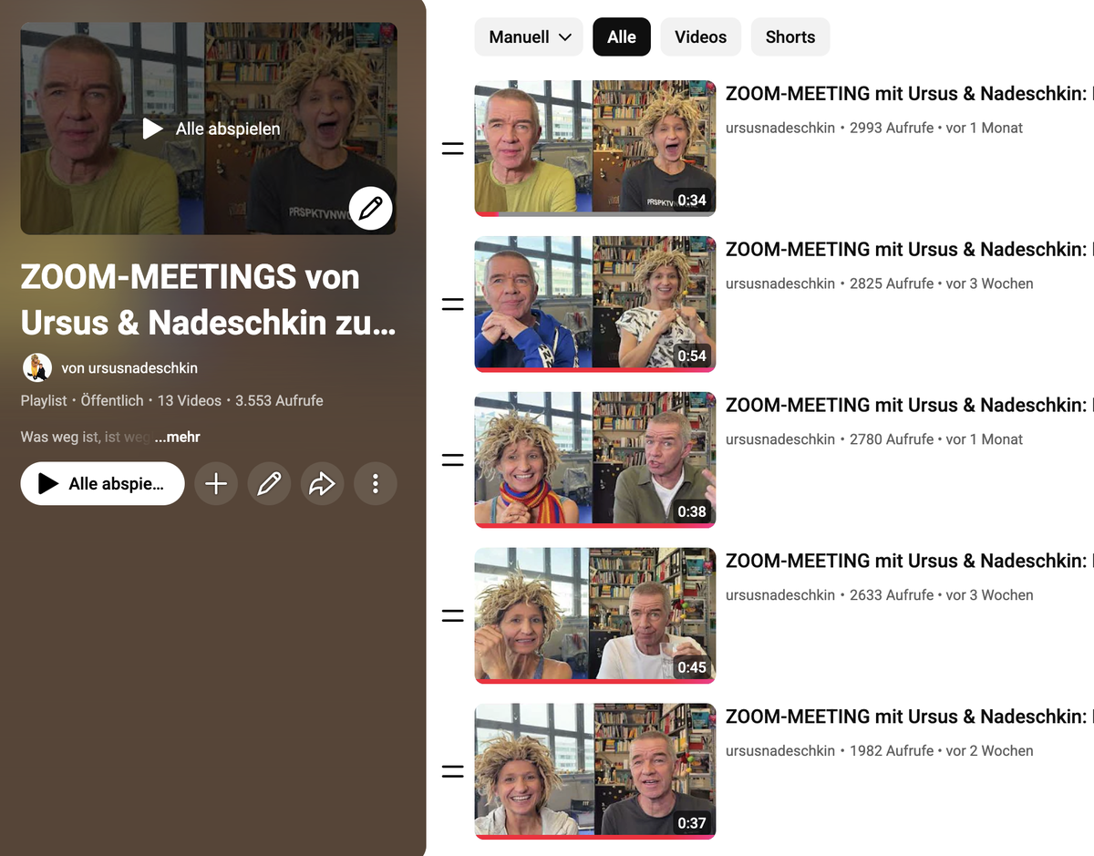 ZOOM-MEETINGS von Ursus & Nadeschkin